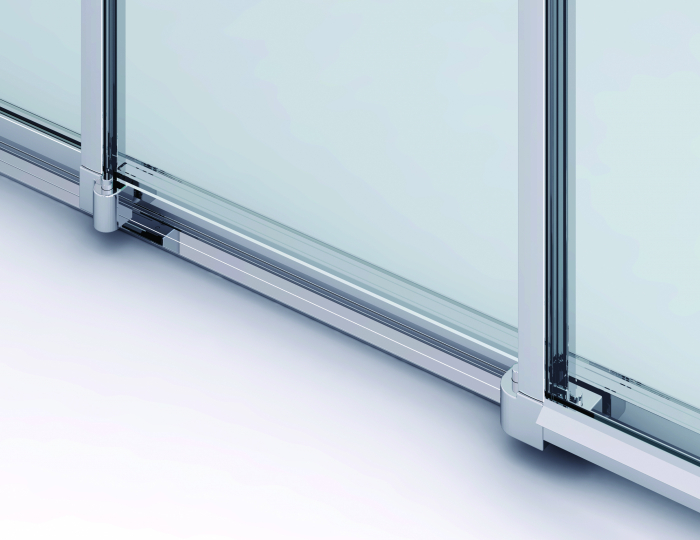 Cabina de dus Sanswiss Ocelia 120x80 cm, usa culisanta si perete fix, sticla transparenta, profil crom [13]