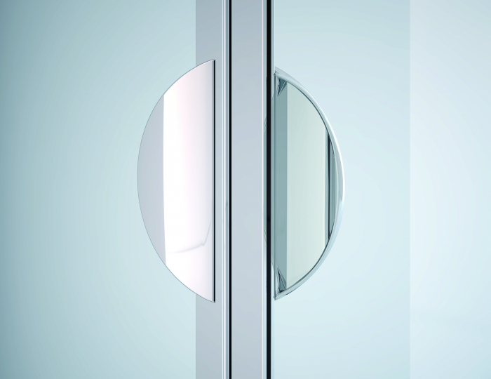 Cabina de dus Sanswiss Ocelia 120x80 cm, usa culisanta si perete fix, sticla transparenta, profil crom [8]