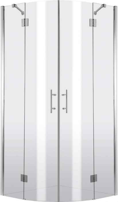 Cabină de duș, semicerc, 80x80 cm - cu patru laturi, Deante, ,Cromat [2]