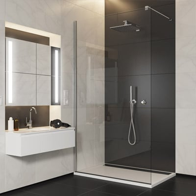 Cabina de dus Walk-In Sanswiss Easy 100x200 cm, sticla securizata 8 mm, profil crom [6]