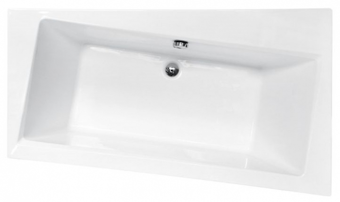 Cada asimetrica Besco Infinity 170 x 110 cm, orientare dreapta, acryl, alb [2]