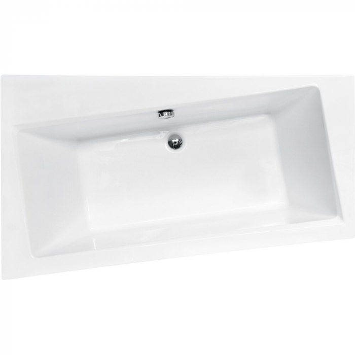 Cada asimetrica Besco Infinity 170 x 110 cm, orientare stanga, acryl, alb [2]