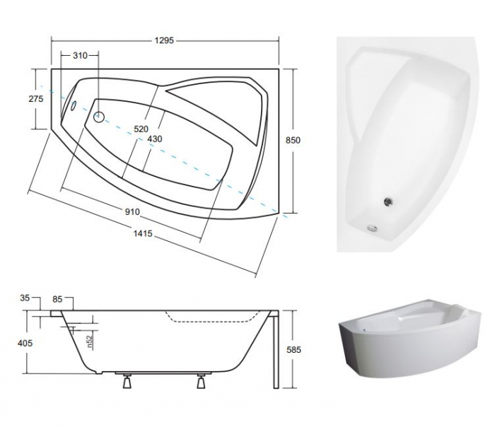CADA ASIMETRICA ACRYL RIMA 130X85 DE DREAPTA [2]