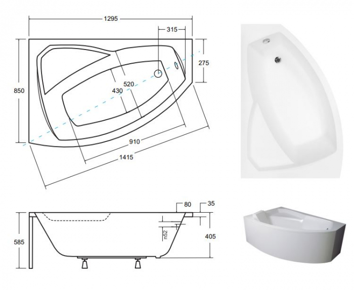 CADA ASIMETRICA ACRYL RIMA 130X85 DE STANGA [3]