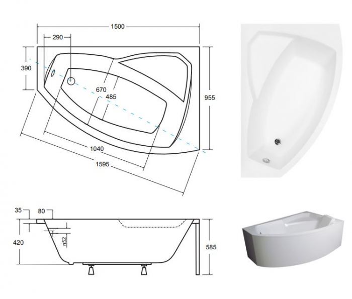 CADA ASIMETRICA ACRYL RIMA 150X95 DREAPTA [3]