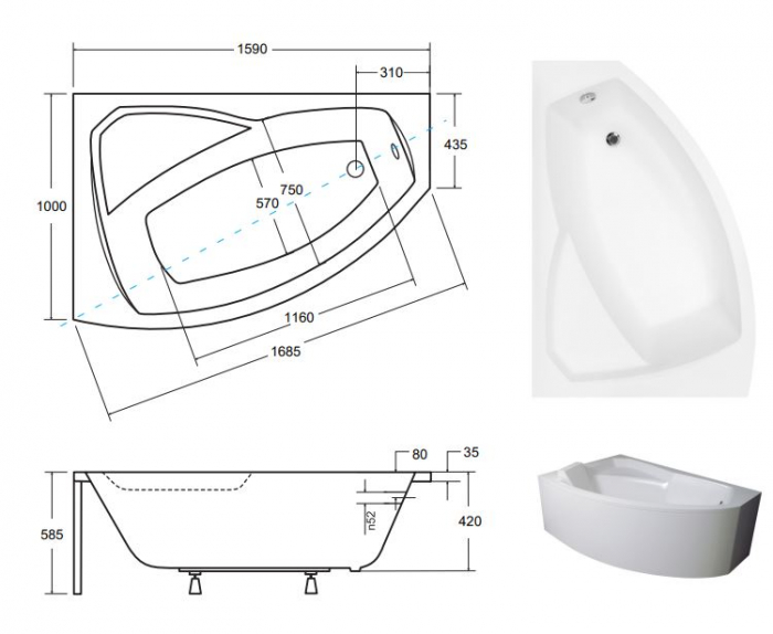 CADA ASIMETRICA ACRYL RIMA 160X100 DE STANGA [3]