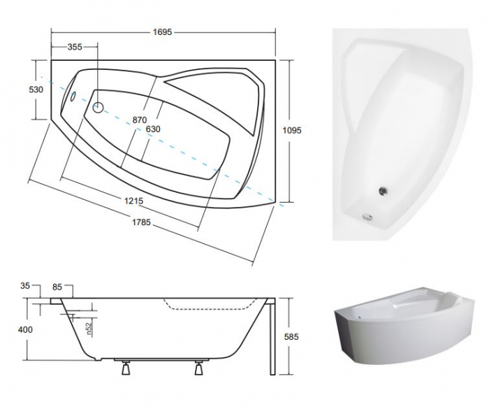CADA ASIMETRICA ACRYL RIMA 170X110 DE DREAPTA [3]