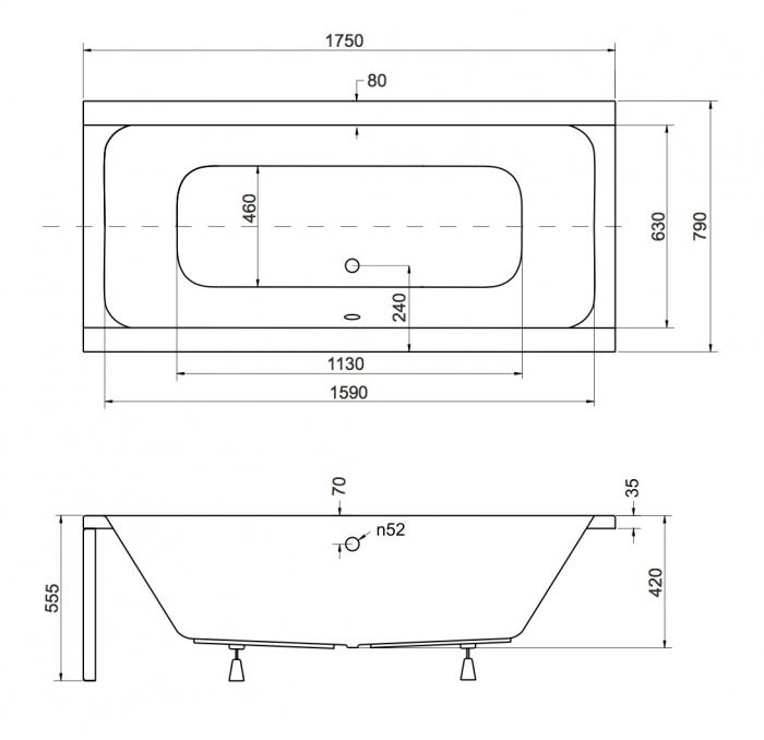 CADA RECTANGULARA ACRYL QUADRO 175X80 [4]