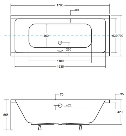 CADA RECTANGULARA ACRYL QUADRO 180X80 [4]