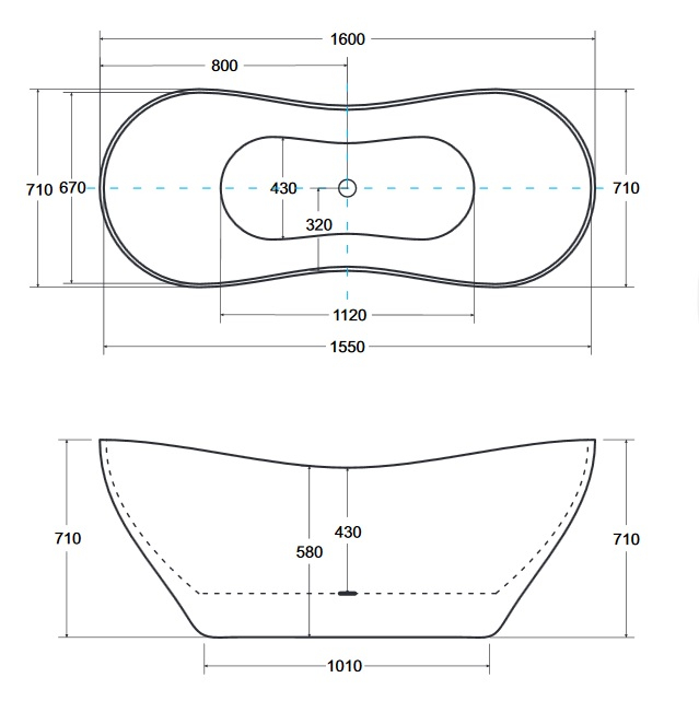 CADA FREESTANDING VIYA 160X70, WHITE [4]