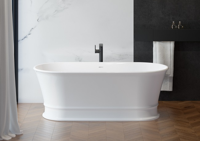 Cada freestanding Cast Marble Alcamo 170x84x61 cm din compozit, fara preaplin, alb [2]