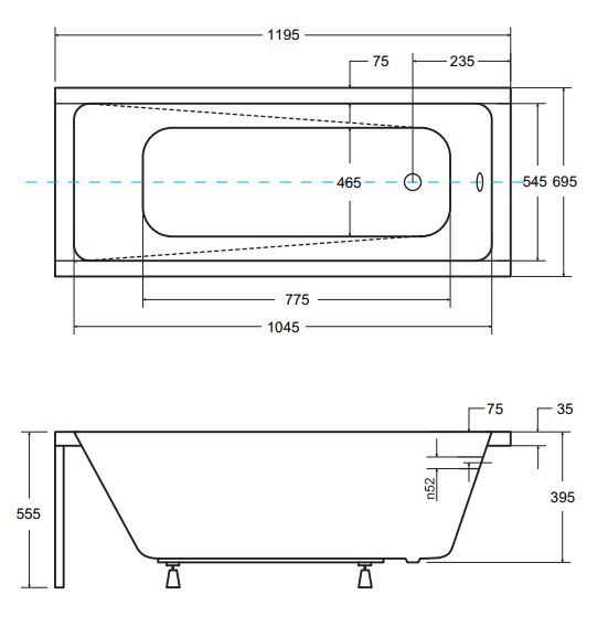 CADA RECTANGULARA ACRYL MODERN 120X70, PICIOARE INCLUSE [3]