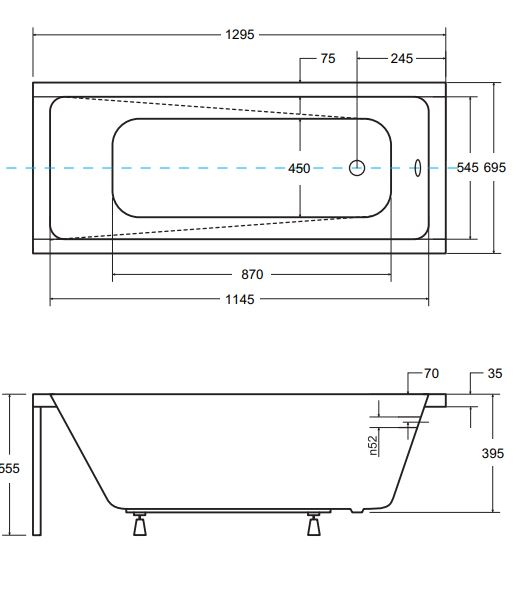 CADA RECTANGULARA ACRYL MODERN 130X70, PICIOARE INCLUSE [3]