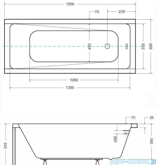CADA RECTANGULARA ACRYL MODERN 150X70, PICIOARE INCLUSE [3]