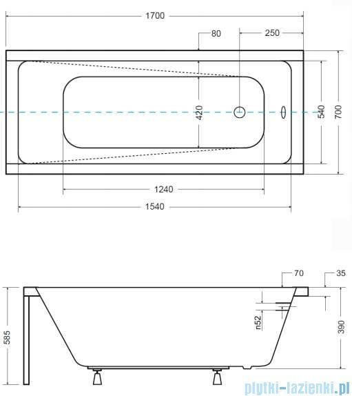 CADA RECTANGULARA ACRYL MODERN 170X70, PICIOARE INCLUSE [3]