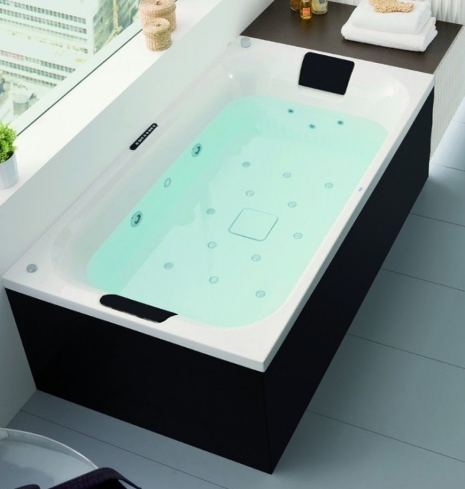 CADA ACRYL FLEX CENTER HIDROMASAJ 1800X1000 EMOTIVE, STANGA,  CU MASCA TIP L NEAGRA [2]