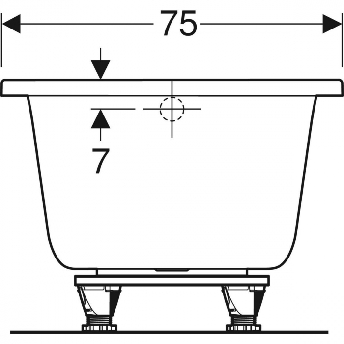 CADA ACRYL SELNOVA SQUARE 160X75 CM CU PICIOARE REGLABILE [3]