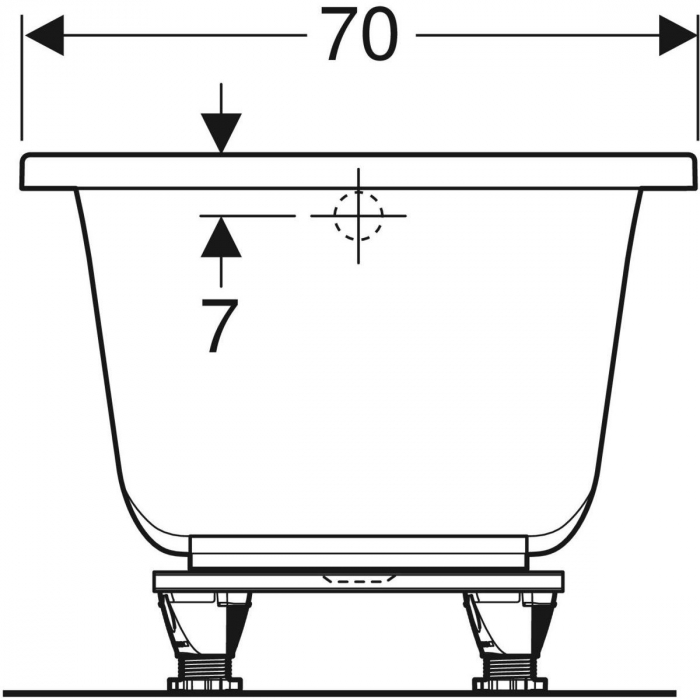 CADA ACRYL SELNOVA SQUARE 170X70 CM CU PICIOARE REGLABILE [3]