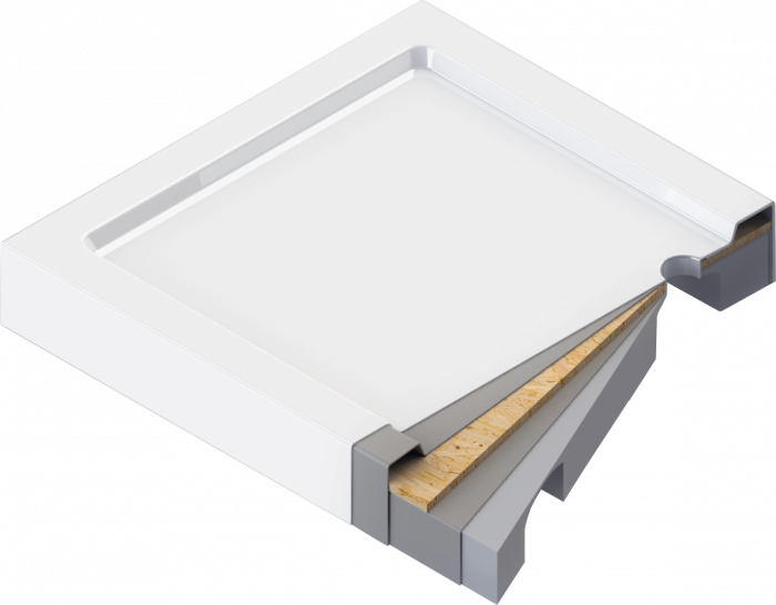 Cădiță de duș din acrilat, rectangular, 120x80 cm, Deante, Jasmin,WHITE [3]