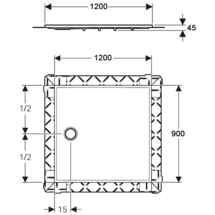 SUPRAFATA DE DUS GEBERIT SETAPLANO B.90CM, L.120CM CAL. I [2]