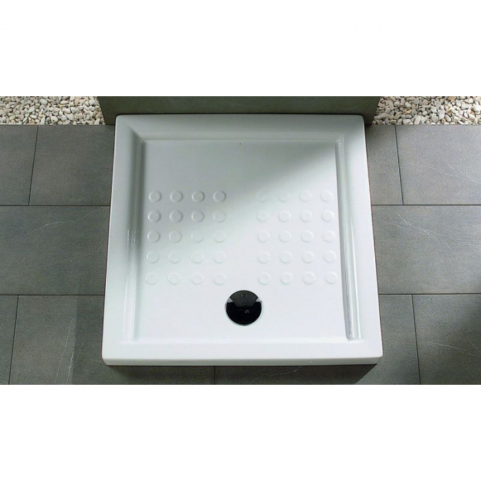 CUVA DUS CERAMICA PATRATA ATLAS 900X900X80 ALB FARA SIFON [3]