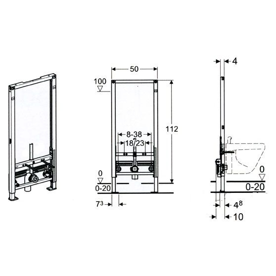 SISTEM INSTALARE PENTRU BIDEU DUOFIX 112 CM CAL. I [2]