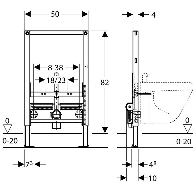SISTEM INSTALARE PENTRU BIDEU DUOFIX 82 CM CAL. I [2]