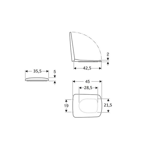 CAPAC WC GEBERIT SELNOVA SQUARE CU FIXARE DE SUS [2]