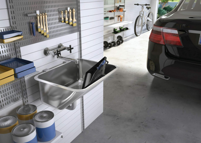 Chiuvetă de serviciu, 1-cuvă - cu montare încastrată sau pe perete, Deante, Laundry,inox satinat [5]