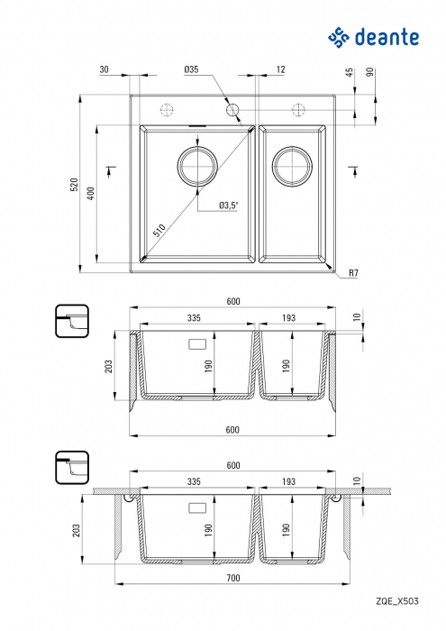 Chiuvetă din granit, 1,5-cuve [2]