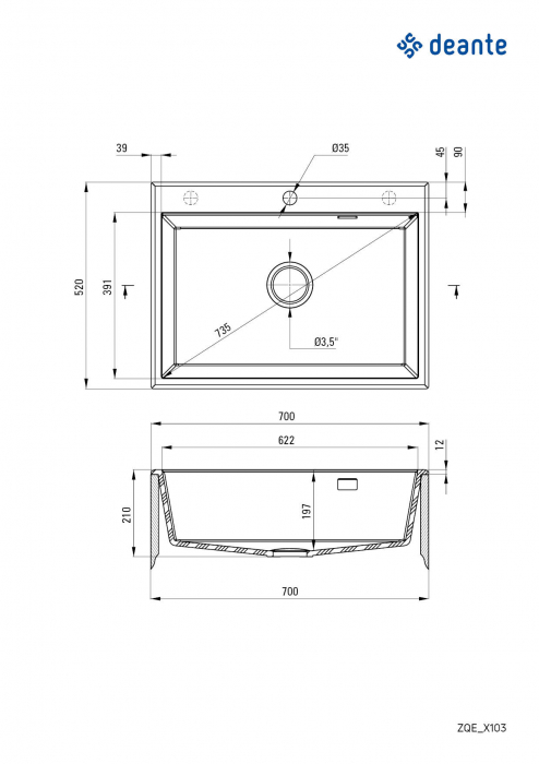 Chiuvetă din granit, 1-cuvă [2]