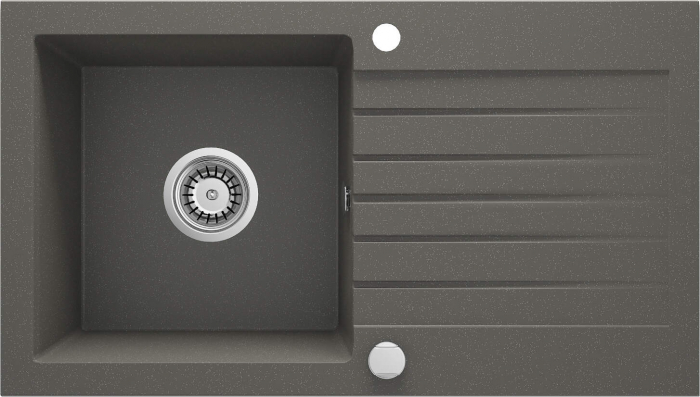 Chiuvetă din granit, 1-cuvă cu picurător, Deante, Zorba,ANTHRACITE METALLIC [1]