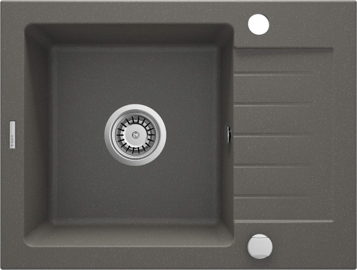 Chiuvetă din granit, 1-cuvă cu picurător, Deante, Zorba,ANTHRACITE METALLIC [1]