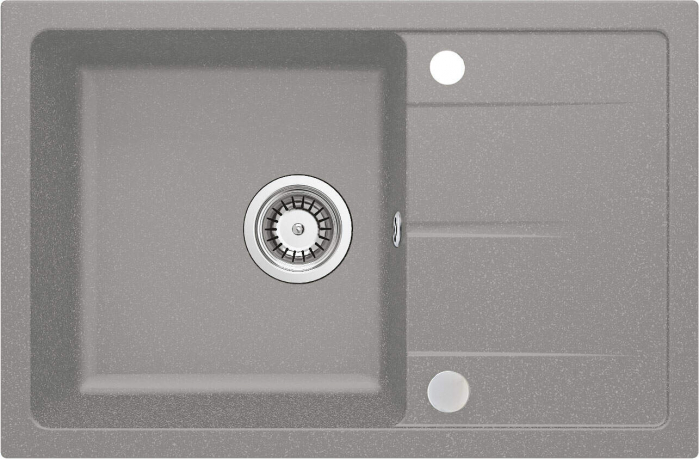 Chiuvetă din granit, 1-cuvă cu picurător din granit gri metalic 670*440  ,Deante [1]