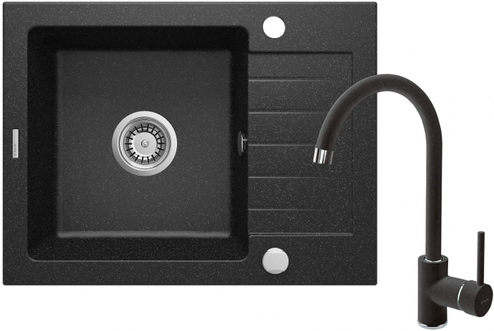 Chiuvetă din granit cu baterie, 1-cuvă cu picurător [1]