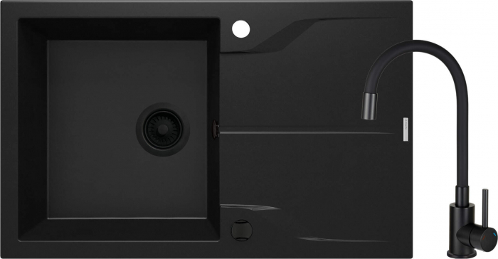 Chiuvetă din granit cu baterie, 1-cuvă cu picurător [1]