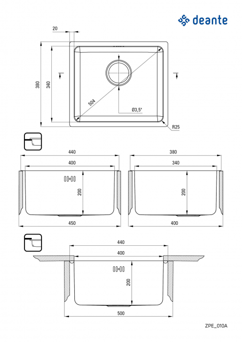 Chiuvetă din inox, 1-cuvă [3]