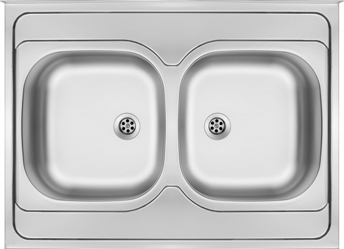 Chiuvetă din inox, 2-cuve - pe mască [1]