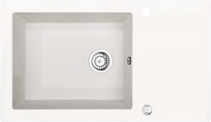 Chiuvetă sticlă-granit, 1-cuvă cu picurător, Deante, Capella,ALABASTER [1]