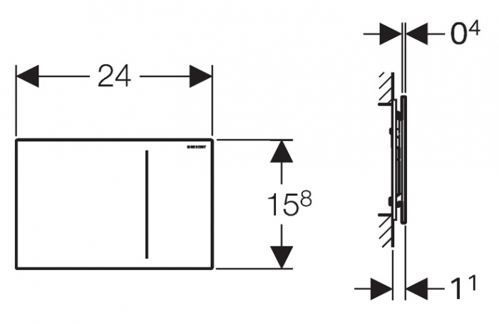 Clapeta dubla actionare Geberit Sigma 70 hidraulica, sticla alb lucios [2]