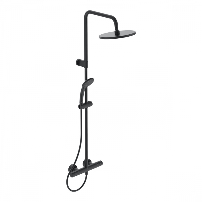 SISTEM DUS CERATHERM FLEX T25 SILK BLACK,CAP DUS 200MM,FURTUN 175MM SI PARA 100MM [1]