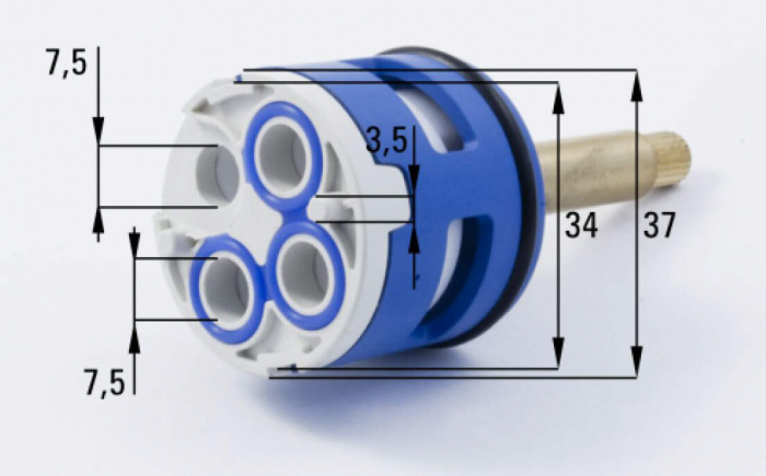 Comutator funcții, pentru panourile de duș, Deante, , [4]