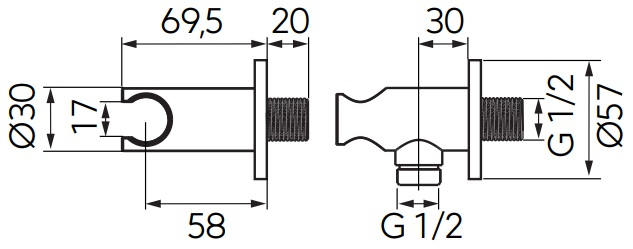 RACORD DUS ROTUND INULA PENTRU BATERIE INGROPATA, CU SUPORT DUS, 1/2, AURIU LUCIOS [2]
