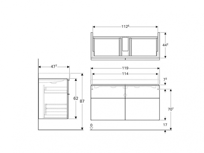 MOBILIER iCON 1190X620X447 CU 4 SERTARE ALB LUCIOS [2]