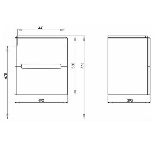 MOBILIER GEBERIT MODO PENTRU LAVOAR,CU DOUA SERTARE 50 CM [2]