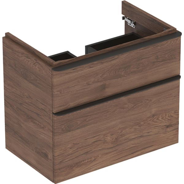 MOBILIER PENTRU LAVOAR SMYLE SQUARE CU DOUA SERTARE 73.4X47  NUC AMERICAN HICKORY [1]
