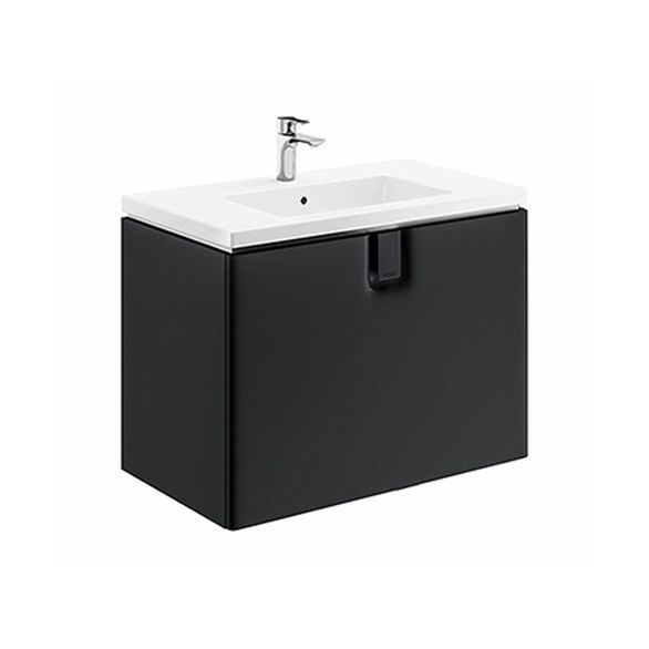 MOBILIER TWINS PENTRU LAVOAR 80 CM CU UN SERTAR NEGRU MAT [1]