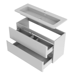 MOBILIER ANNA 100 , 2 SERTARE SOFT CLOSE, ALB LUCIOS NOU [2]