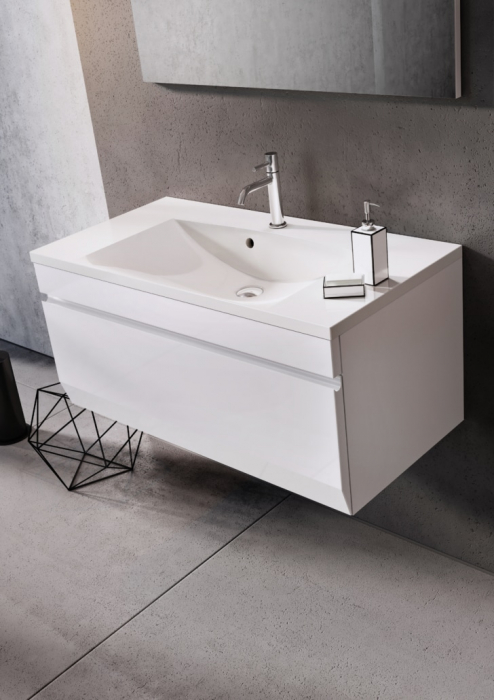 MOBILIER HORYZONT 90 CM,1 SERTAR SOFT-CLOSE, ALB SEMI-MAT NOU [3]