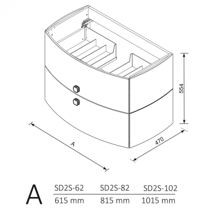 MOBILIER LOUIS 82 CM, 2 SERTARE SOFT-CLOSE, ALB LUCIOS [3]